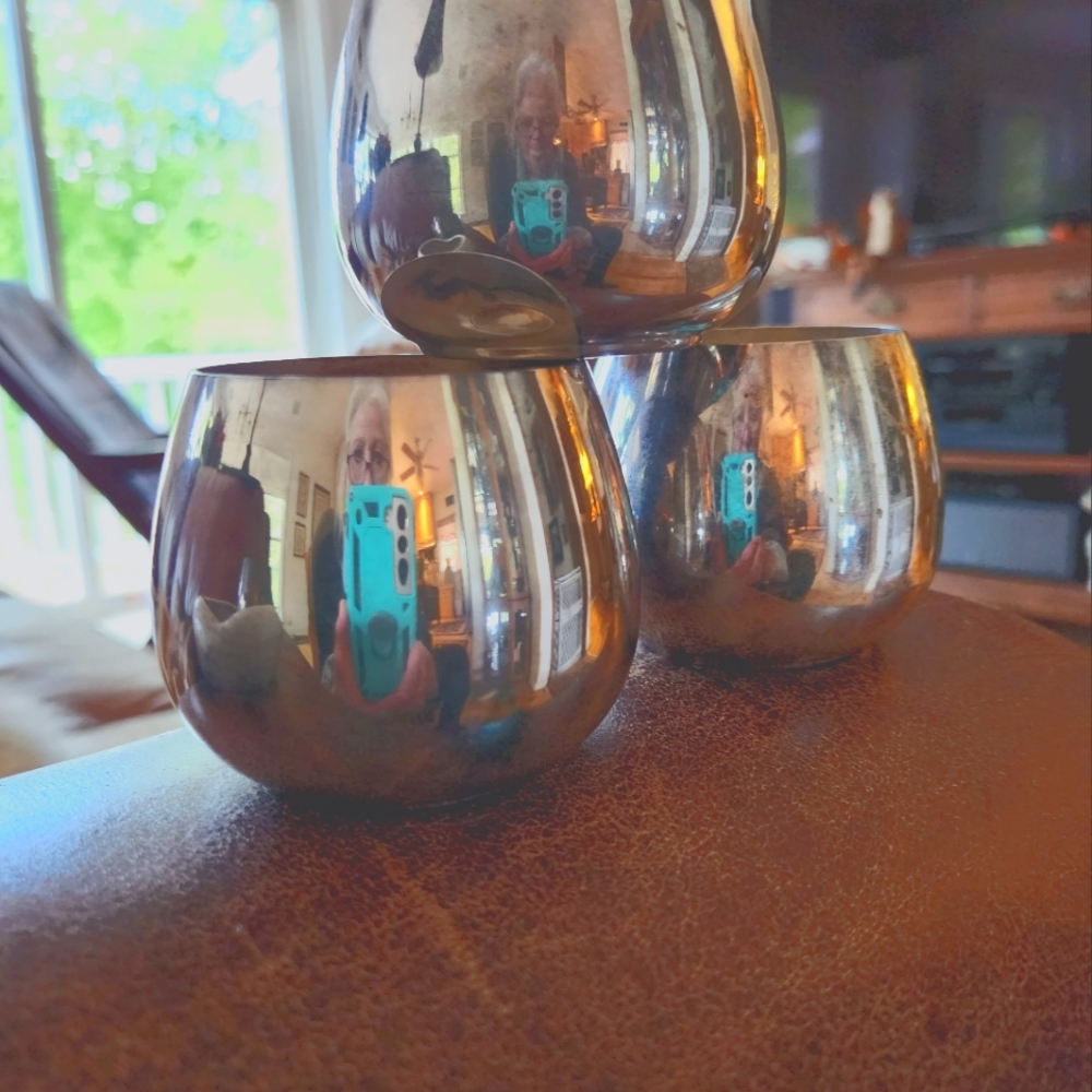 Wm A Rogers Silverplate Roly Poly Cups, set of 5.